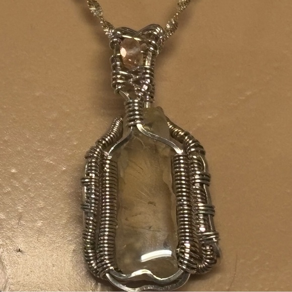 ❤️Rare Italian Hand Wired 925 Moonstone & Silver Necklace - Picture 4 of 8